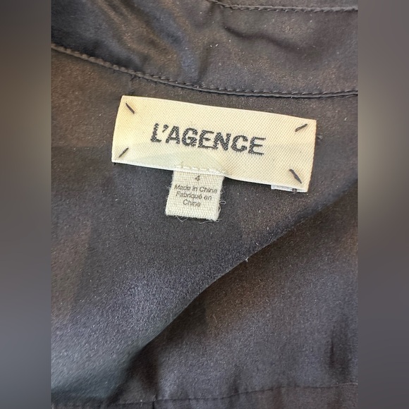 L’AGENCE Kadi Long Silk Wrap Dress in Black - Picture 11 of 12